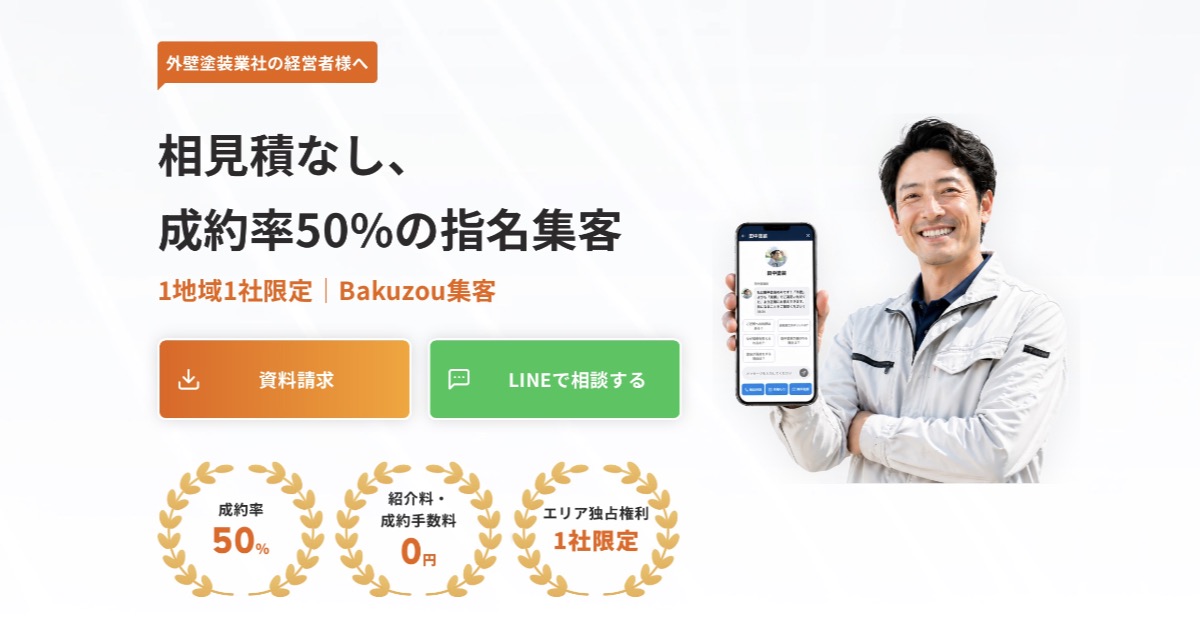 外壁塗装の集客で利益が残らない5つの理由｜紹介料0円の「Bakuzou（バクゾウ）集客」とは？