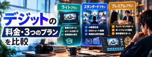 デジットとは?AI動画生成・編集を未経験から学べるスクールの特徴・料金・評判を解説