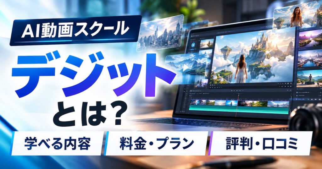 デジットとは？AI動画生成・編集を未経験から学べるスクールの特徴・料金・評判を解説